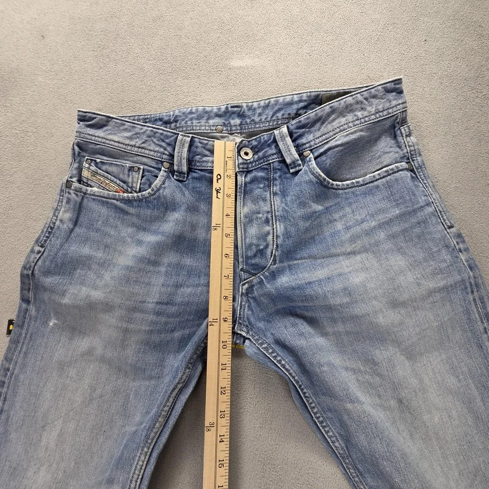 Diesel Jeans Mens 32x34 Blue Larkee Regular Straight Button Fly Made Italy 008XR